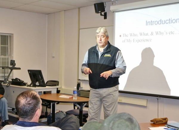 Chris Lorence Public Relations Marketing teaching a seminar about small business marketing strategies